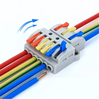 Bloc de jonction électrique multi-prises 3 entrées 6 sorties KV436 en cuivre et nylon avec levier de serrage rapide pour câbles