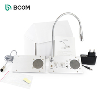 Système d'interphone de guichet bancaire sans contact à double sens, alimenté par batterie, avec écran LCD TFT 4,3 pouces, fonction de billetterie, porte argentée
