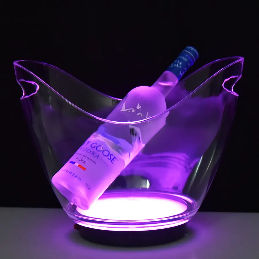 Ot-cubo de hielo LED para enfriar cerveza, vino y champán, soporte de 8L
