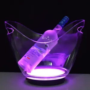 Hot sales champion restaurant 8L flash led ice bucket cooling beer wine champagne ice bucket stand