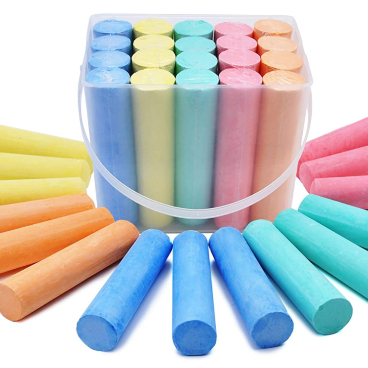 Jumbo washable sidewalk street chalk non-toxic sidewalk chalks set for art play painting on chalkboard and outdoor playground