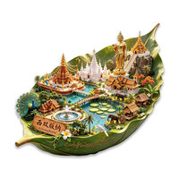 Souvenir culturel emblématique de la ville touristique de Xishuangbanna, aimant de réfrigérateur en métal 3D en relief, ornement de décoration pour la maison