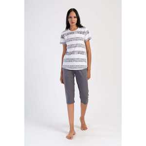Damen <span class=keywords><strong>P</strong></span> for Supreme O-Neck Kurzarm-Capri-Anzug, 2-teiliges Set, oberhalb des Knies, Größen 2XL und 3XL, Outfits, Oberteil - Product Image 4