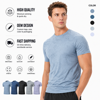 T-shirt à manches courtes pour homme, col rond, coupe ajustée, séchage rapide, respirant, extensible, idéal pour la course à pied, l'entraînement et le sport, design OEM ODM.