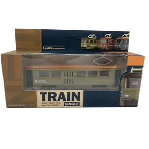 Vente en gros de jouets de voiture en alliage, modèle Miniature moulé sous pression, véhicules jouets de <span class=keywords><strong>Train</strong></span>, voiture de traction avec lumière et musique - Product Image 1