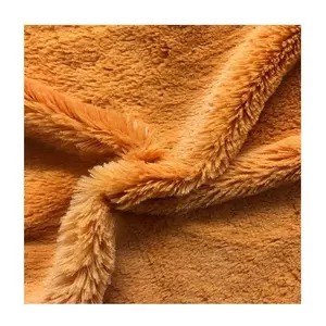 High quality good hand feeling pv plush fleece toy fabric material for soft toys home textile