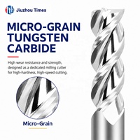 Fraise à queue en carbure de tungstène à 3 cannelures haute vitesse 45°/Hélice haute droite pour fraisage CNC de l'aluminium, outil OEM Jiuzhou Times HRC55