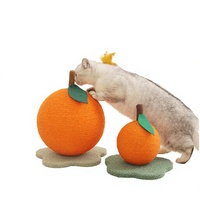 Balle à gratter pour chat en sisal orange, forme de fruit, jouet interactif pour chat d'intérieur