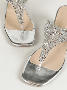 Sandalias de Mujer con Punta Cuadrada y Pedrería, Estilo Verano 2024, Nueva Moda, Gran Venta - Product Image 5