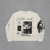 T-shirt décontracté à manches longues surdimensionné et épais de qualité supérieure, motif portrait de star, pour homme, style streetwear, collection printemps