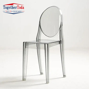 Round Back <b>Polypropylene</b> Acrylic Plastic Transparent Dining <b>Chairs</b> Modern Outdoor Black Color Plastic <b>Chairs</b> - Product Image 2