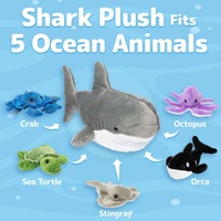 Peluche requin super douce personnalisée avec rembourrage en coton PP et 5 amis des animaux marins