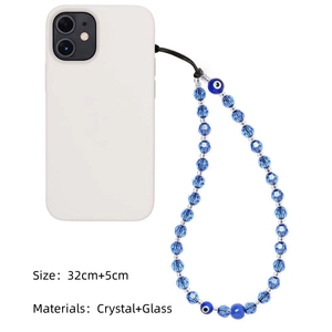 Vente chaude mauvais œil vacances Style chaîne de téléphone portable Portable bracelet en cristal bleu pour <span class=keywords><strong>iPhone</strong></span> 15 Pro <span class=keywords><strong>coque</strong></span> de téléphone avec chaîne - Product Image 3