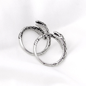 Double Headed Snake Open <b>Ring</b> <b>Titanium</b> Steel Unisex Fashion Jewelry Gift Animal Zodiac Design XYR0055 - Product Image 2