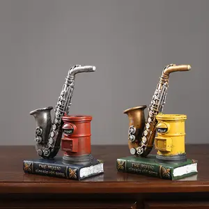 Bán Buôn Cổ Điển Saxophone Chủ Bút Trang Trí Cụ Mô Hình Nhựa Bức Tượng Thủ Công Bàn Trang Trí Nội Thất Nhựa Máy Tính Để Bàn Trang Trí