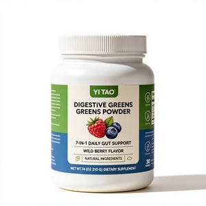 OEM Digestive Greens Powder 7 en 1, Suplemento Diario para el Apoyo Intestinal, Sabor a Bayas Silvestres, Favorece la Digestión, Alivia la Hinchazón, Verde Natural - Product Image 1