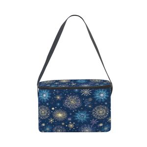 Copo de nieve impresión aduanas cuadrado moda portátil almuerzo enfriador cremallera bolsa para oficina al aire libre Pinnice - Product Image 3