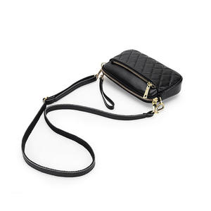 Genuine Leather Female Shoulder Bag Rhombic <b>Small</b> Sling Bags Cowhide Fashion Clutch <b>Purse</b> Wallet - Product Image 2