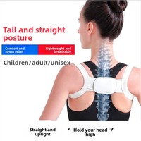 OPP Orthèse dorsale réglable en nylon, respirante, légère et confortable, avec soutien lombaire et correcteur de posture pour les épaules