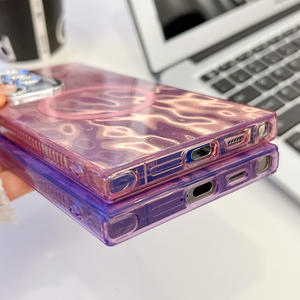 Funda de Lujo con Diseño de Arrugas Láser para Samsung Galaxy S25, S24 Ultra, S24FE, Papel de Aluminio, Carga Inalámbrica, Cubierta Magnética para Chicas - Product Image 6