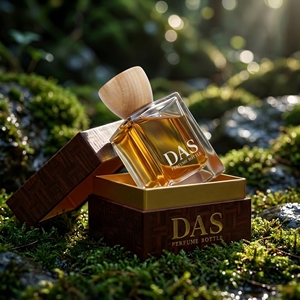 Flacon de parfum carré de luxe en soie de qualité supérieure de 50 ml avec boîte en bois pour marque de parfum haut de gamme - Product Image 1