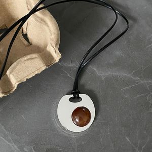 New Arrival Minimalist Sweater Necklace | Leather <b>Rope</b> + Stainless Steel Pendant | Non-Fading & Hypoallergenic Women's Necklace - Product Image 6