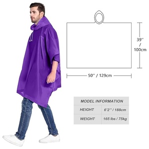 Impermeabili Personalizzati con Logo, Poncho Antipioggia Riutilizzabili in EVA, Giacche Antipioggia Portatili con Maniche e Cappuccio per Adulti - Product Image 3