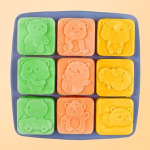 Bandeja de silicona para cubitos de hielo de grado alimenticio para el hogar con tapa, contenedor de almacenamiento de alimentos para niños, moldes para cubitos de hielo de 9 cavidades - Product Image 5