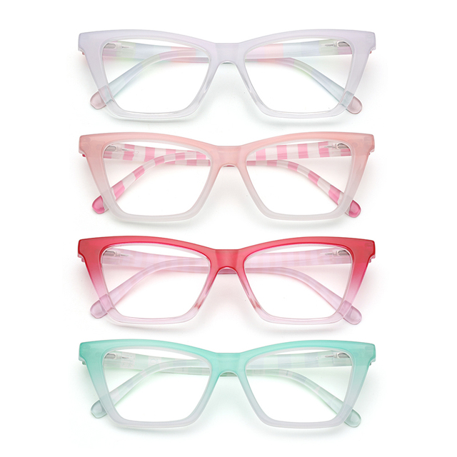 Classic PC Material Anti Blue Light Cat Eye Large Frame Red Women Optic Computer Presbyopic Eyeglasses Reading Glasses