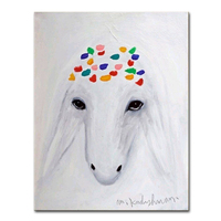 Peinture à l'huile moderne de mouton blanc peinte à la main par M.Kadishman sur toile, grande tête de mouton abstraite, affiche animale, décoration murale