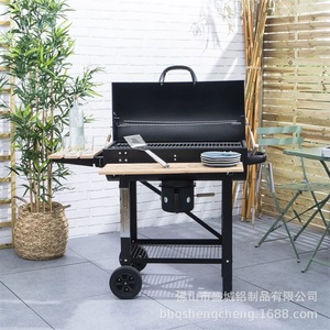 Bbq Grill Outdoor Backyard Rust Proof Multi Functional Smoker With Trolley 107x66x94cm - Product Image 2