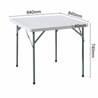Table pliante carrée en HDPE, table portable pliable pour la restauration en plein air, les banquets et les événements