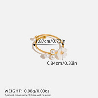 Pequeño estilo informal fresco para el uso diario Anillo de flores Distinto de moda Dulce Anillos de oro liso Colorfast Nicho Diseño de lujo Mujeres