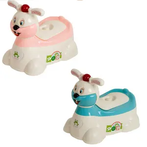 Orinal con forma de conejo para bebé, taburete musical de noche para niño