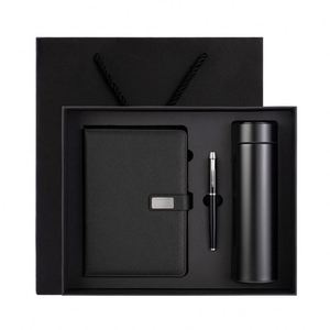 Customizable Corporate Leather Notebook Set Led Thermos Flask Custom Logo Luxury Journal Promotional Gift Box With Pen - Product Image 4