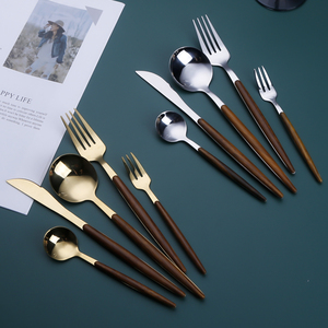 Ensemble de couverts en acier inoxydable <span class=keywords><strong>Ernesto</strong></span> Lidl, vente flash, Jomu, fourchette et <span class=keywords><strong>couteau</strong></span> dorés, couverts de restaurant 5 étoiles - Product Image 2