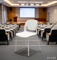 Chaise de formation, de bureau, scolaire, de conférence et de séminaire en acier et plastique, monobloc moulé, à dossier creux, finition poudrée