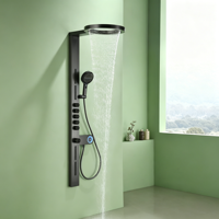 Colonne de douche murale de luxe avec pommeau haute pression, robinet intelligent et fonction pluie pour hôtel