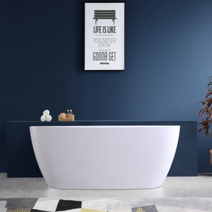 Bañera acrílica rectangular independiente de fácil instalación, superficie sólida lisa, bañera de inmersión de 1.7m, moderna y lujosa, tinas sobreponidas - Product Image 2