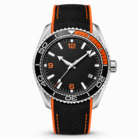 Montre à quartz pour homme style hippocampe, cadran 45 mm, étanche 30 m, calendrier, aiguilles lumineuses, bracelet en alliage et nylon, fermoir caché, aiguille de pointeur
