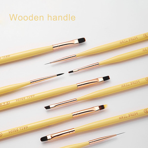 Ensemble de pinceaux à ongles 6mm-11mm : liner, ovale, plat, carré, rond, pour polygel, sculpture florale 3D, peinture ombrée - Product Image 5
