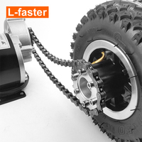 Kit de conversion de chariot à plateforme électrique DIY L-faster, moteur à engrenages à balais 250W, roue double de 8 pouces