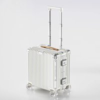 Valise PC à cadre en aluminium avec roues transparentes Compartiment à bagages silencieux, petit étui de connexion à mot de passe de 20 pouces léger