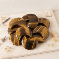 Cristal naturel de haute qualité, œil de tigre doré, lune croissante, pierre précieuse de guérison, cristal poli, pierres sculptées, décoration d'intérieur