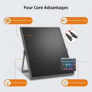 Kit Panel Surya 25W 18V dengan Pengontrol dan Braket Berbentuk U untuk Pasokan Daya Luar Ruangan, Kendaraan, dan Kelautan - Product Image 3