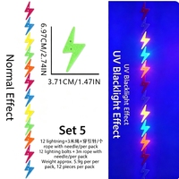 Guirlande rectangulaire fluorescente, guirlande en feutre arc-en-ciel qui brille sous la lumière noire UV pour la décoration de plafond et de murs de fête néon