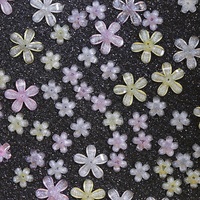 50 pièces/sac 6mm 10mm couleurs glace Transparent cinq pétales fleur 3d stéréo résine Nail Art breloques