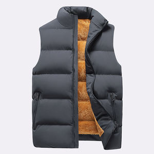 Gilet personnalisé avec logo pour homme, nouvelle collection hiver 2025, sans manches, pour jeunes, en velours, chaud, rembourré en coton, confortable et tendance - Product Image 3