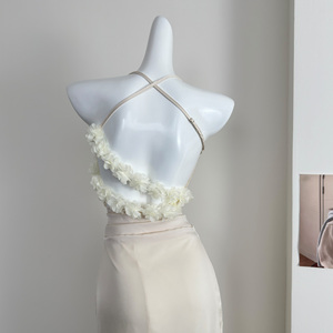 Abito in seta 3D con tunica plissettata Y2K Maxi abito da donna senza schienale - Product Image 1