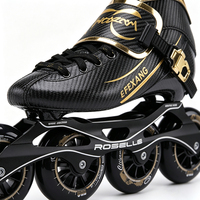 Patins à roulettes en fibre de carbone pour adultes, roues en PU, rollerblades de compétition professionnelles, chaussures de patinage de compétition, noir et or